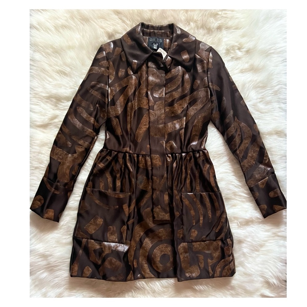 New! GILES DEACON Runway Painted Silk Shirt Dress